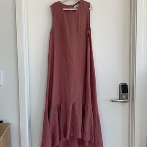 Nice Martin Rider Maxi Linen Dress, Dusky Pink XS